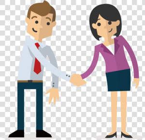 Man And Woman Shaking Hands   Vector People Working Png  Transparent Png