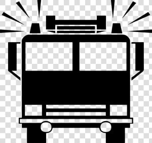 Fuego  Bombero  Bomberos  Icono  Sirenas  Transporte   Fire Truck Clipart Black And White  HD Png Download