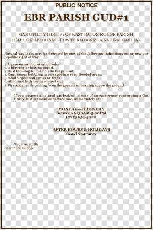 Public Notice ebr Parish Gud   Text Box About East Baton Rouge Parish  HD Png Download