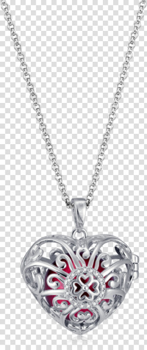 Seraphim Silver Heart Holder With Four Leaf Clover    Tiffany And Co O Necklace  HD Png Download