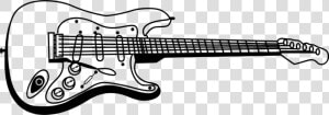 Electric Guitar Clipart Black And White   Png Download   Bass Guitar Clipart Black And White  Transparent Png