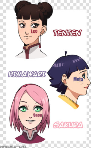 Anime  Marugo chi  Naruto  Tenten  Haruno Sakura  Uzumaki   Tenten Himawari  HD Png Download