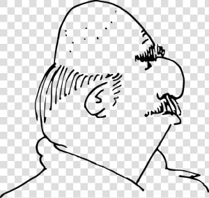 Bald Guy With Moustache Cartoon  HD Png Download