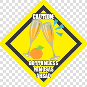 Bottomless Mimosas Car Magnet   Hazard Warning Label Flammable  HD Png Download