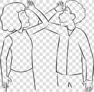 Two People Touching Elbows As Part Of Fun Large Group   Two People Touching Elbows  HD Png Download