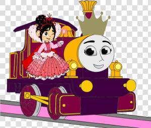 Lady With Princess Vanellope   Kiss Thomas And Friends Thomas And Emily  HD Png Download