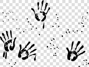 Handprints   Finger Painting Clipart Black And White  HD Png Download