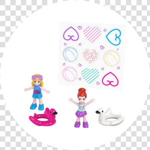 Polly Pocket Pocket World Flamingo Floatie Compact  HD Png Download