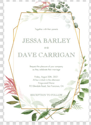 Botanical Invitation Template With   Geometric Wedding Invitation Template  HD Png Download