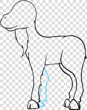 How To Draw A Cartoon Goat In A Few Easy Steps Easy   Outline Images Of Goat Cartoon  HD Png Download