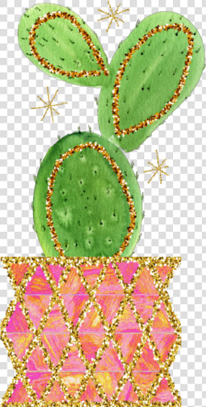  freetoedit  ftestickers  cactus  glitter  watercolor   Barbary Fig  HD Png Download