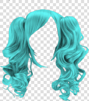 Hair Wig Pigtails Turquoise Costume Beauty Party Hallo  HD Png Download