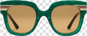 Transparent Retro Sunglasses Png   Gucci Glitter Sunglasses Green Brown  Png Download