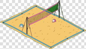 Beach Volleyball Free Png Image   Beach Volleyball Court Drawing  Transparent Png