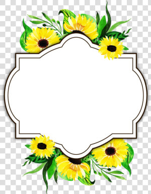 Free Png Floral Frame   Wedding Frame Png Sunflower  Transparent Png