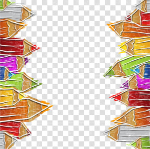 Transparent Pencil Vector Png   Color Pencil Drawing Border  Png Download