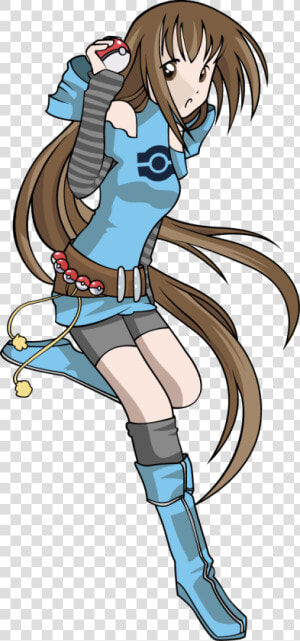 Pokemon Trainer Girl Art   Png Download   Custom Pokemon Trainer Female  Transparent Png