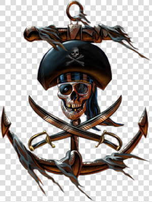 Piracy Material Jolly Hook Roger Captain Pirate Clipart   Tattoo Ancre Pirate  HD Png Download