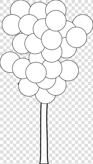 Circle Tree Black White Line Art Coloring Book Colouring   Balloon  HD Png Download