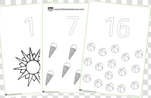 1 20 Summer Counting Colouring Cover   Paper  HD Png Download