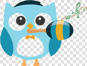 Toddlers  Owl With Maraca   Cartoon  HD Png Download