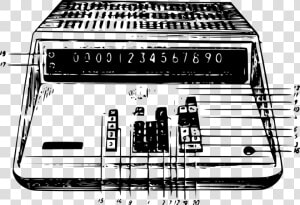 Calculator  Parts  Diagram  Numbered  Old  Display   Calculator  HD Png Download