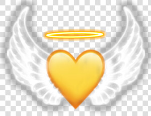  angel  yellow  heart  iphone  emoji  halo  iphoneemoji   White Neon Wings Png  Transparent Png