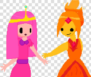 Princess Bubblegum And Flame Princess   Cartoon  HD Png Download