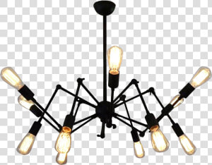 Bare Bulb Spider Chandelier   Люстра Пнг  HD Png Download