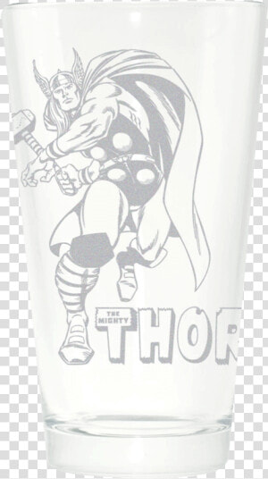 Thor Etched Pint Glass   Classic Thor Comic  HD Png Download