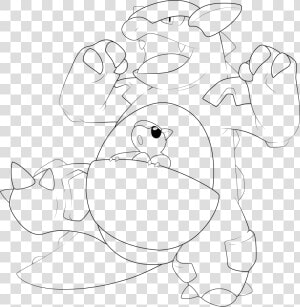 Kangaskhan Line art By Alcadeas1   Coloriage Kangourex  HD Png Download