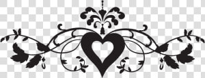 Filigree Borders Png   Heart Design Clipart Black And White  Transparent Png