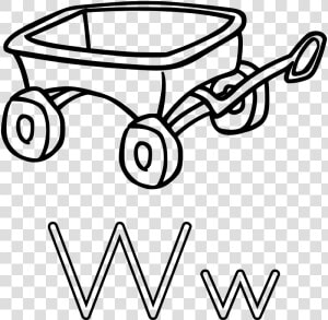 W Is For Wagon   Wagon Clip Art Black And White  HD Png Download