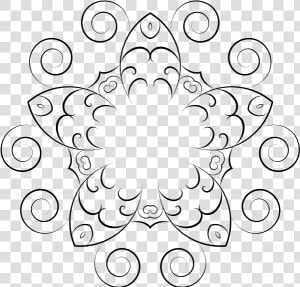 Vector Drawing Of Floral Pattern With Swirling Petals   White Flower Design Png  Transparent Png