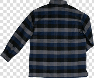 Tough Duck Flannel Overshirt Navy Plaid Back View Ws04  HD Png Download