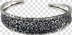 Antique Silver Damask Cuff Bracelet   Bangle  HD Png Download