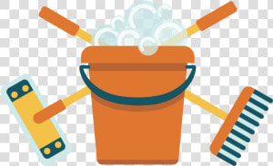 Broom Mop Bucket   Broom And Mop Cartoon  HD Png Download