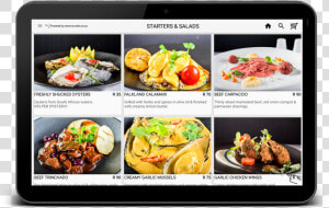 Digital Tablet Restaurant Menu  HD Png Download