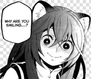 么 Why Are You Smiling Black Face Black And White Facial   Anime Girl Faces  HD Png Download