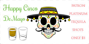 Happy 5 De Mayo Static Cling   Skull  HD Png Download