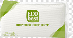 Eco Best Interfolded Paper Towels   175 Pulls X   Graphic Design  HD Png Download