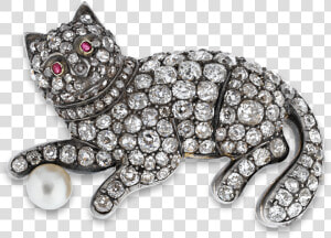 Victorian Diamond Cat Brooch   Diamond Cat  HD Png Download