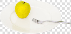 Apple And Fork On Plate Png Image   Plate Png  Transparent Png