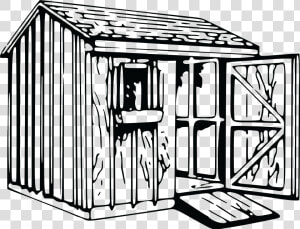 Shack Vector Wooden   Shed Black And White  HD Png Download