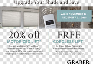 Graber Blinds Winter Promotions   Motor Upgrade Promotions  HD Png Download