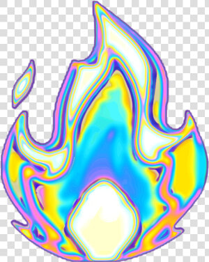 Fire Emoji Holographic Sticker Dinaaaaaah Transparent   Emoji Fire Transparent  HD Png Download