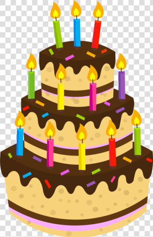 Birthday Cake Chocolate Cake Clip Art   Birthday Cake Images Drawing  HD Png Download