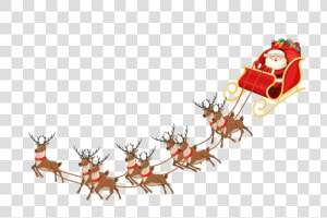 Reindeer Sleigh Png Clipart   Transparent Background Reindeer Clipart  Png Download