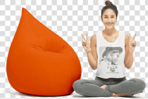 Beanbag Orange Beanbag Elly  HD Png Download