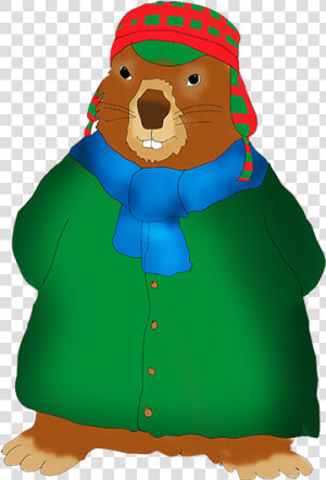 Winterdressed Groundhog Clip Art   Illustration  HD Png Download